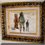 A02. Small painting on board signed B.Hess Mercier. 
